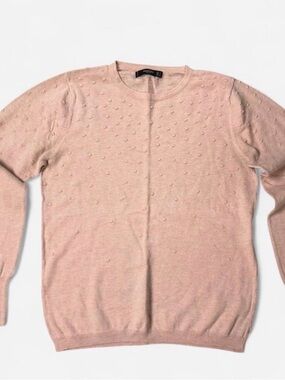 Mango Pink Dot-Textured Crewneck Sweater